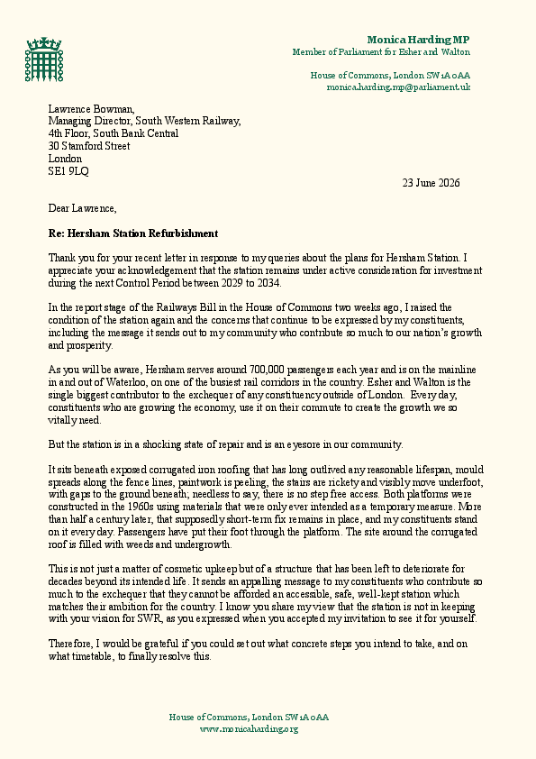 Letter to Lawrence Bowman